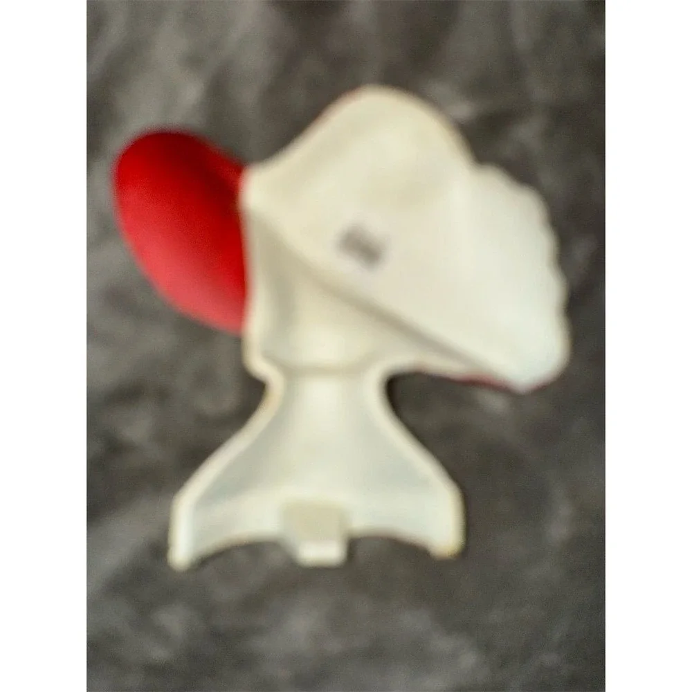 Vintage Red Hat society Cast Iron Doorstop with Purple Polka Dot Bow‎